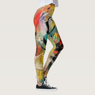 Abstract explosion of vibrant colours and dynamic  leggings