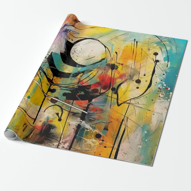 Abstract explosion of vibrant colours and dynamic  wrapping paper (Unrolled)