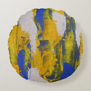 Abstract Expression No.10 by Michael Moffa Round Cushion