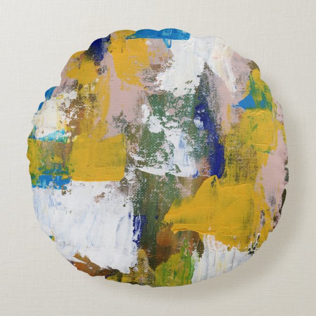 Abstract Expression No.11 by Michael Moffa Round Cushion (Front)