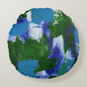 Abstract Expression No.4 by Michael Moffa Round Cushion