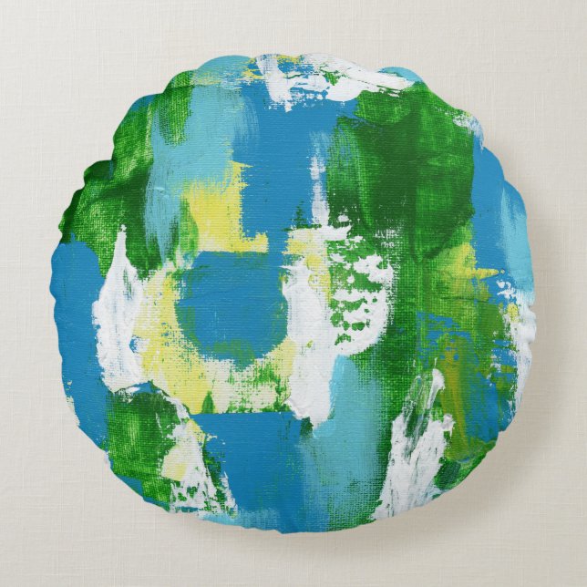 Abstract Expression No.5 by Michael Moffa Round Cushion (Front)