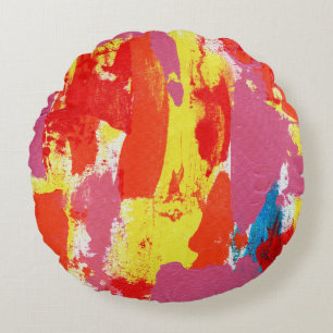Abstract Expression No.7 by Michael Moffa Round Cushion