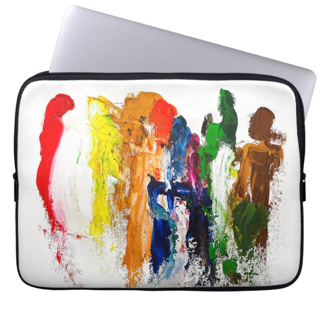 Abstract Expression of Human Figures in Motion Laptop Sleeve (Front)