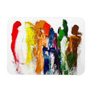 Abstract Expression of Human Figures in Motion Magnet