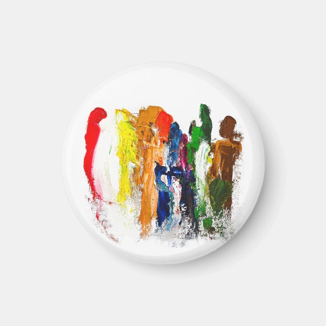 Abstract Expression of Human Figures in Motion Magnet (Front)
