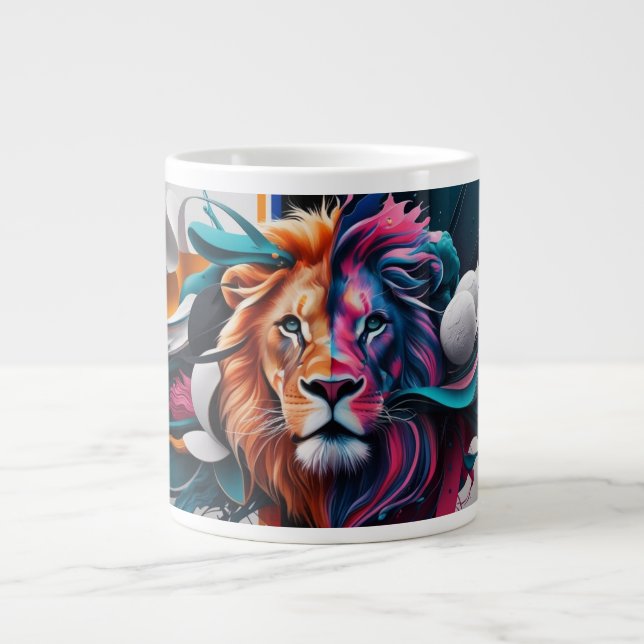 Abstract expressionism images of lion MUG 🍺 (Front)