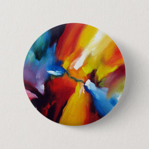 Abstract Expressionism Painting 6 Cm Round Badge