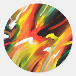 Abstract Expressionism Painting Classic Round Sticker