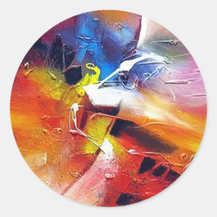 Abstract Expressionism Painting Classic Round Sticker