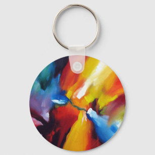 Abstract Expressionism Painting Key Ring