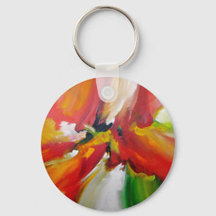Abstract Expressionism Painting Key Ring