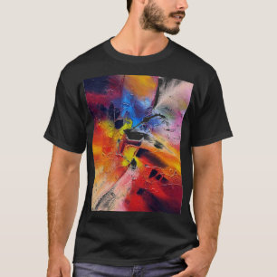 Abstract Expressionism Painting Mens Modern Black T-Shirt