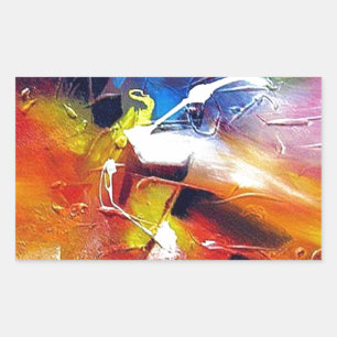Abstract Expressionism Painting Rectangular Sticker