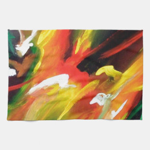 Abstract Expressionism Painting Tea Towel