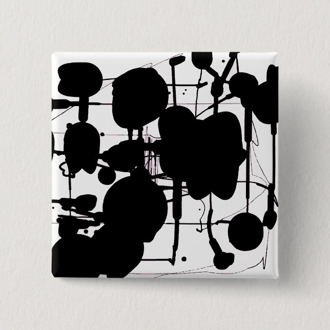 Abstract Expressionist 15 Cm Square Badge (Front)