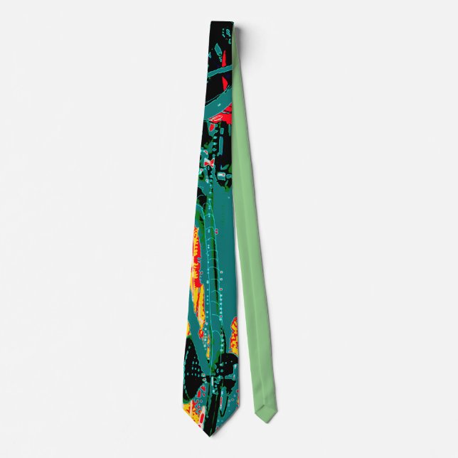 Abstract Expressionist Bicycle Parts Necktie (Front)