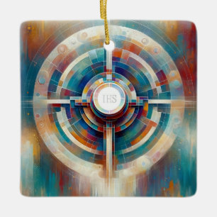 Abstract Expressionist Eucharistic Communion Host  Ceramic Ornament
