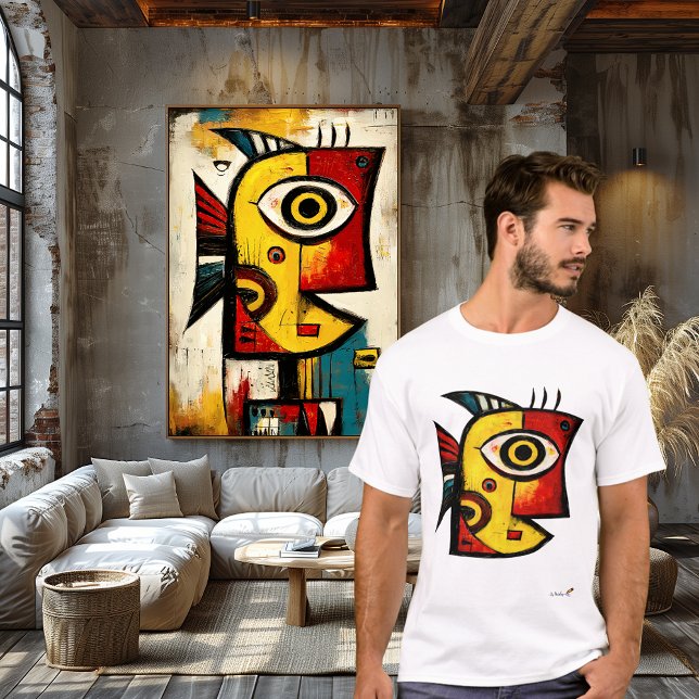Abstract Expressionist Fish | Modern Geometric Art T-Shirt (Creator Uploaded)