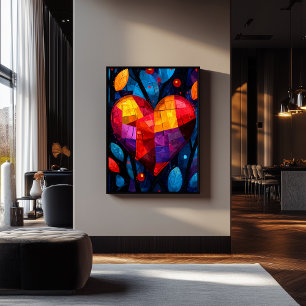 Abstract Expressionist Heart – Vibrant Art Poster