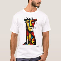 Abstract Expressionist Lion Geometric Modern Art