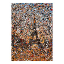 Abstract Expressionist Paris Eiffel Tower Drip Art