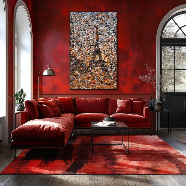 Abstract Expressionist Paris Eiffel Tower Drip Art Poster (Creator Uploaded)