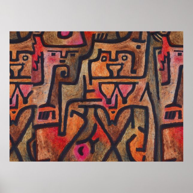 Abstract Expressionist Red Paul Klee art Poster (Front)