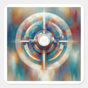 Abstract Expressionist Style Eucharistic Communion Square Sticker