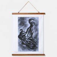 Abstract Eye and Flame Charcoal Art
