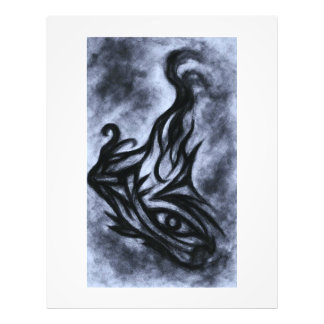 Abstract Eye and Flame Charcoal Art Photo Print
