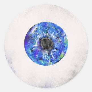 Abstract eye art, eye, optometry, ophthalmology classic round sticker