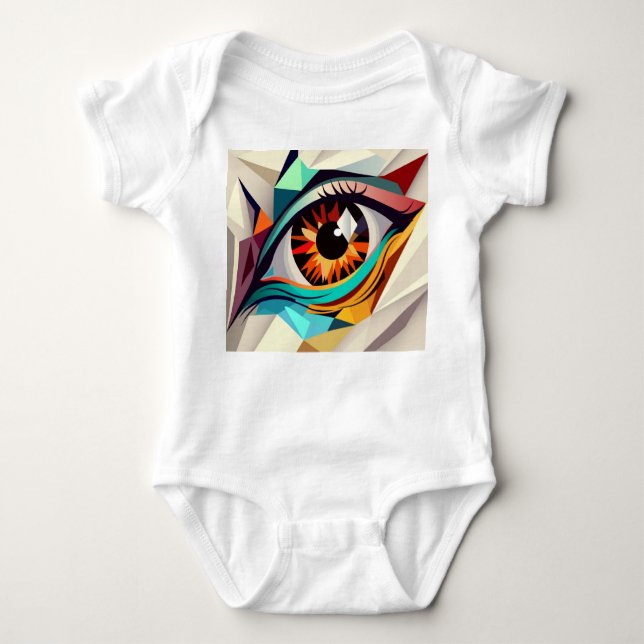 Abstract eye baby bodysuit (Front)