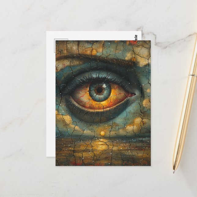 Abstract Eye Grunge Postcard (Front/Back In Situ)