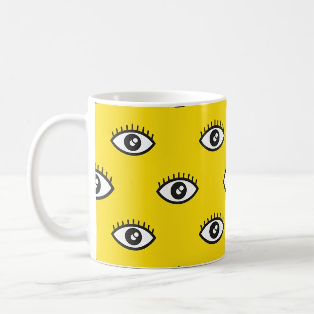 Abstract eye seamless pattern. Seamless eye backgr Coffee Mug (Left)