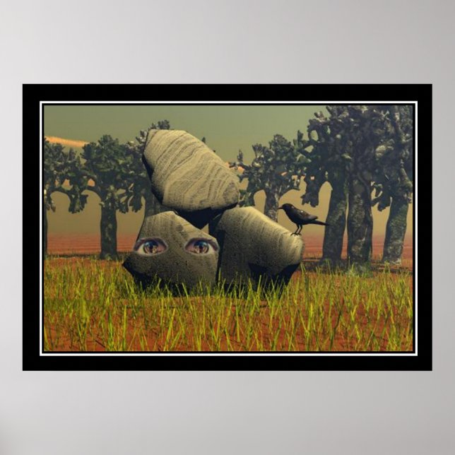 Abstract Eyes inside rock Poster (Front)