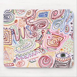 Abstract - Fabric Paint - Urban Society Mouse Pad