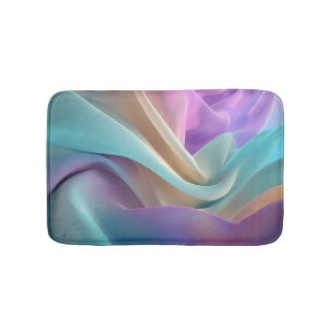 Abstract Fabric Texture in Pastel Tones Bath Mat
