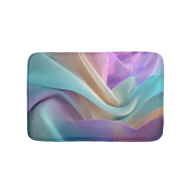 Abstract Fabric Texture in Pastel Tones Bath Mat (Front)