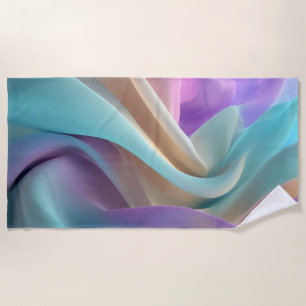 Abstract Fabric Texture in Pastel Tones Beach Towel