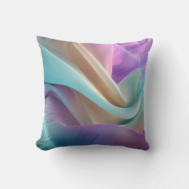 Abstract Fabric Texture in Pastel Tones Cushion (Front)