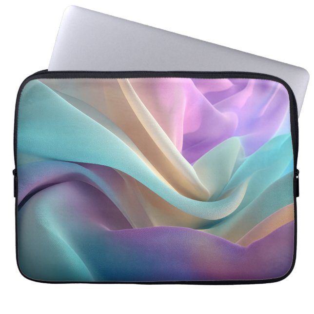Abstract Fabric Texture in Pastel Tones Laptop Sleeve (Front)