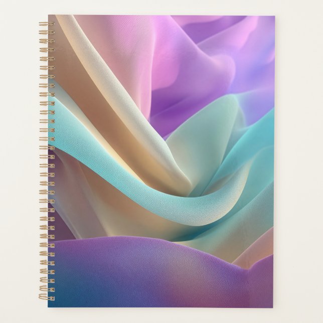 Abstract Fabric Texture in Pastel Tones Planner (Front)