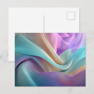 Abstract Fabric Texture in Pastel Tones Postcard