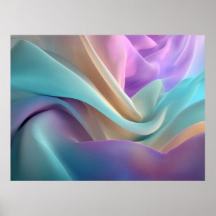 Abstract Fabric Texture in Pastel Tones Poster