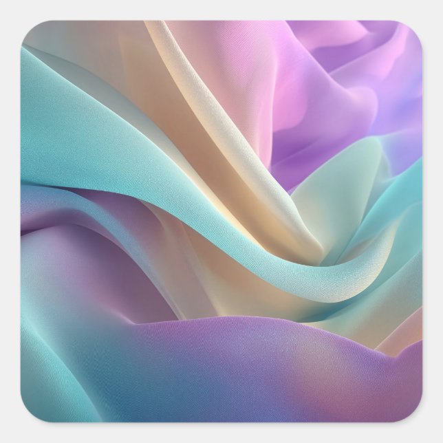 Abstract Fabric Texture in Pastel Tones Square Sticker (Front)