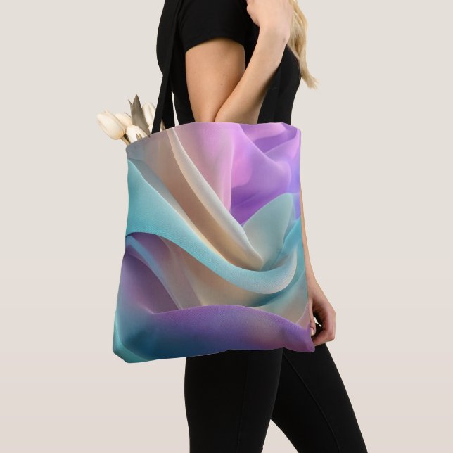 Abstract Fabric Texture in Pastel Tones Tote Bag (Close Up)