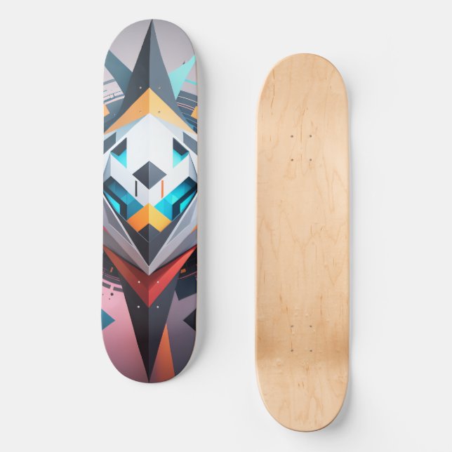 Abstract Face 3. Transformers Style Skateboard (Front)