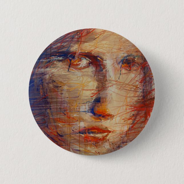 Abstract Face 6 Cm Round Badge (Front)