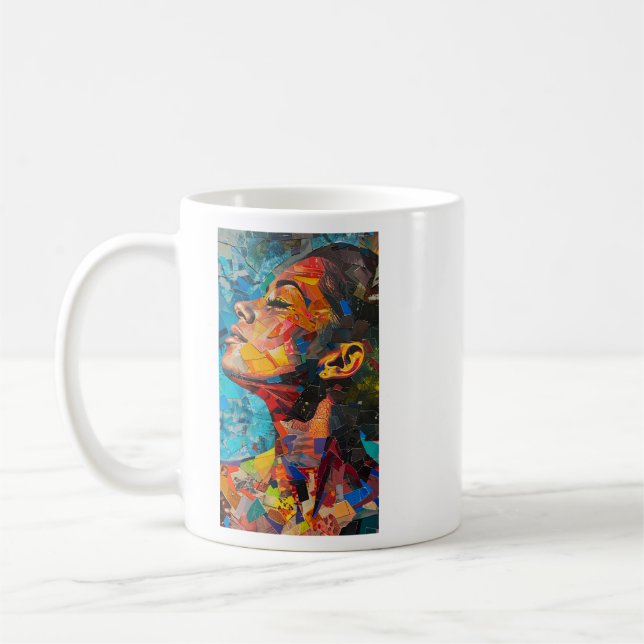Abstract Face Art Men's Coffee Mug (Left)
